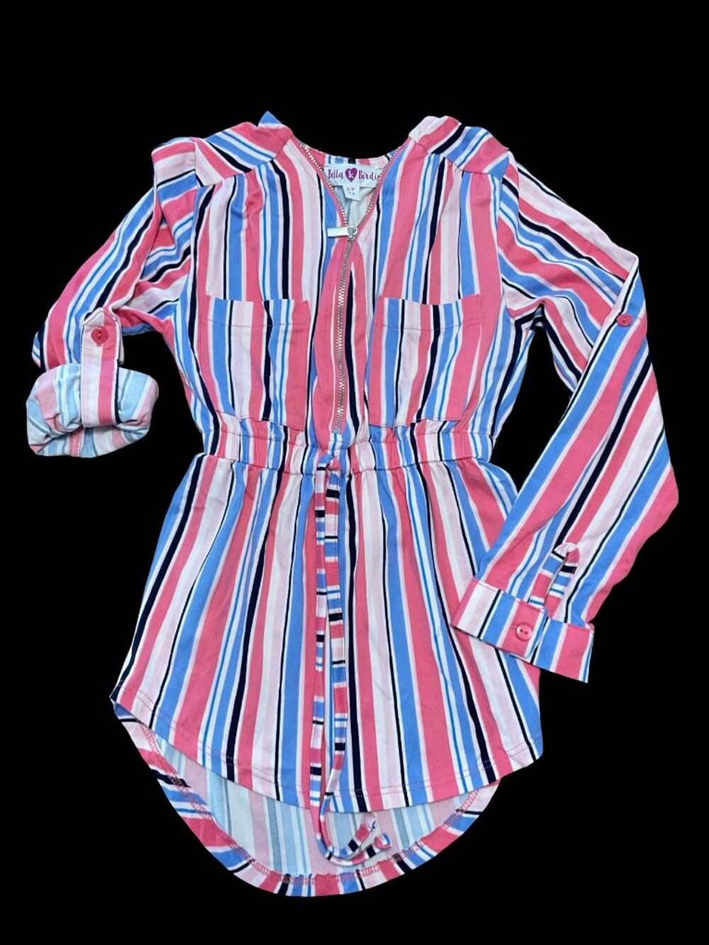 🌻10/$25 - Pink/Blue Striped Tunic Blouse